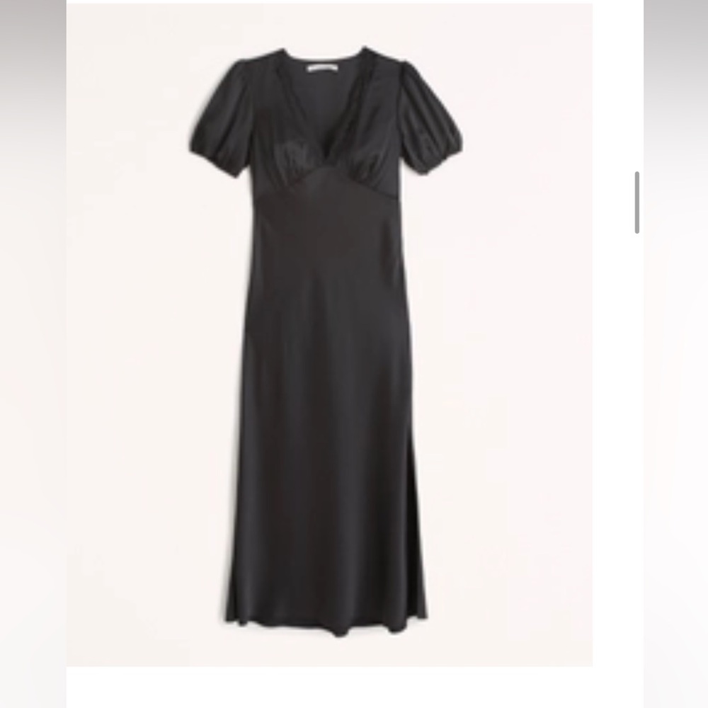 A& F puff sleeve lace trim dress